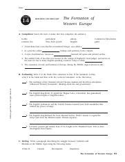 Formation Of Western Europe Building Vocabulary Answers Reader