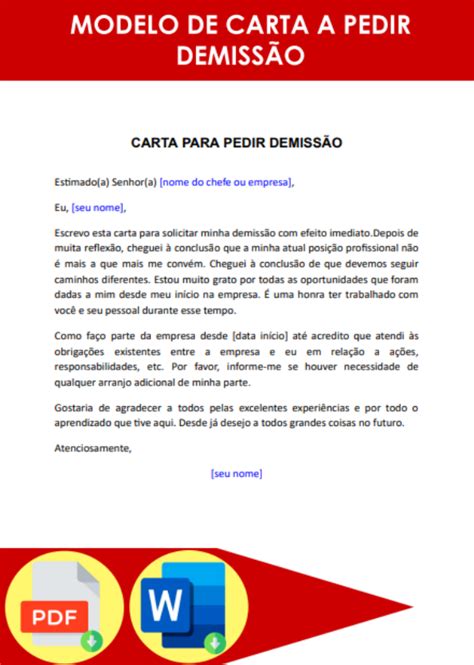 Formato e Conteúdo da Carta de Demissão