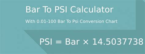 Formula Psi to Bar: A Comprehensive Guide