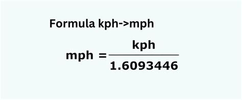 Formula for Converting 60mph to KPH