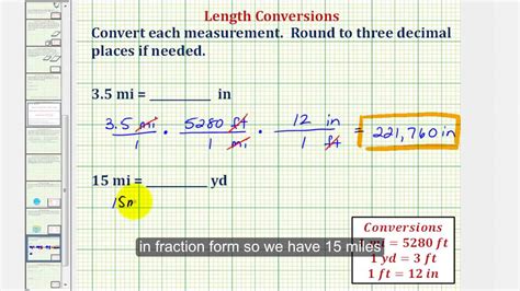 Formula for Converting Yards to Miles: