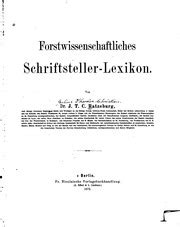 Forstwissenschaftliches Schriftsteller-Lexikon... Kindle Editon