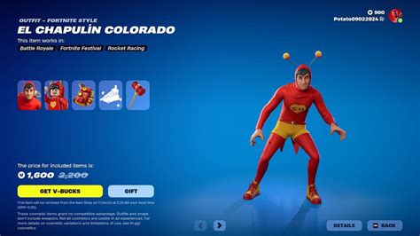 Fortnite El Chapulín Colorado Skin Coming Back in 2024