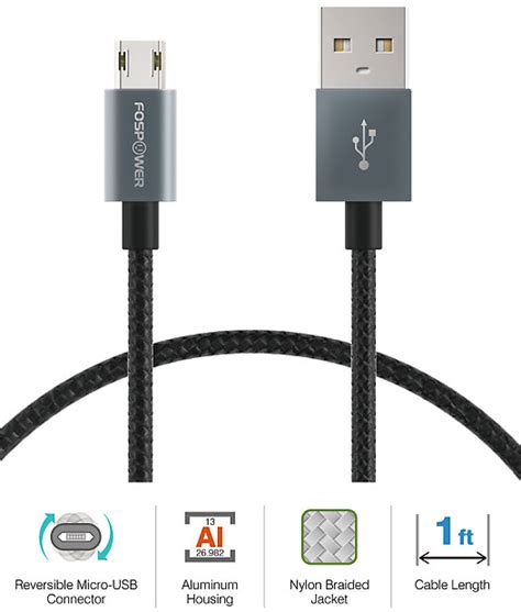 FosPower Feet Micro USB Cable Kindle Editon