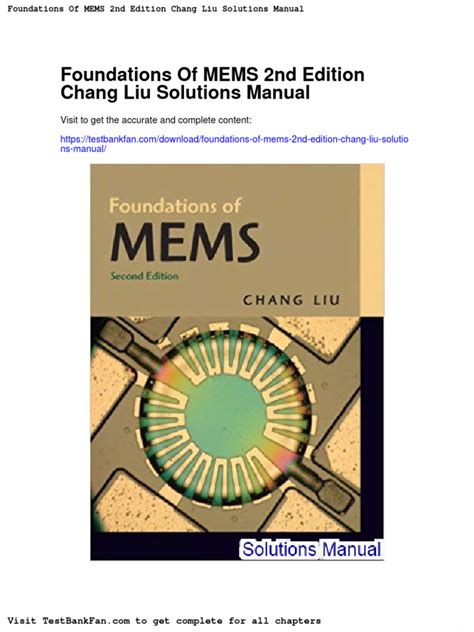 Foundation Of Mems Chang Liu Pdf Doc