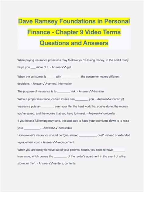 Foundations In Personal Finance Chapter 9 Relating With Money Answers Epub