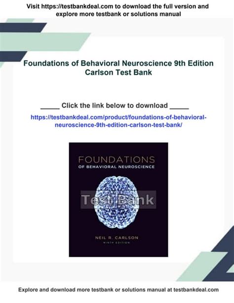 Foundations of Behavioral Neuroscience paper 9th Edition Doc