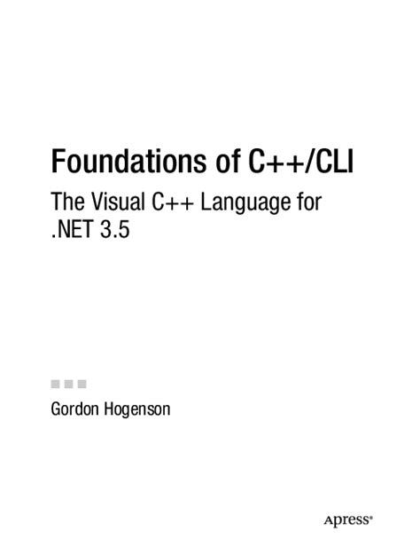 Foundations of C++/CLI The Visual C++ Language for .NET 3.5 Kindle Editon