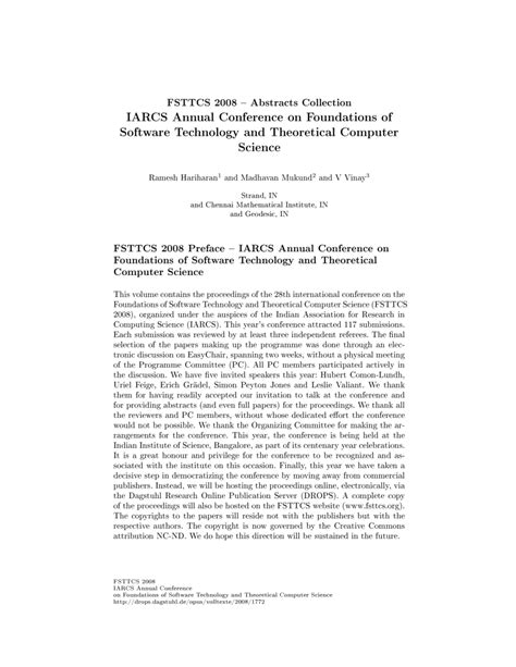 Foundations of Software Technology and Theoretical Computer Science 14th Conference PDF