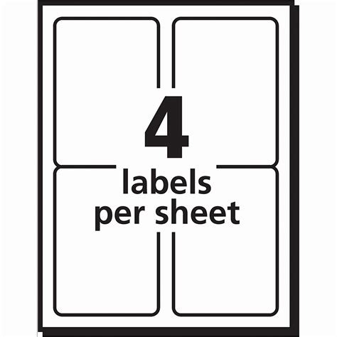 Four Labels Per Sheet Template