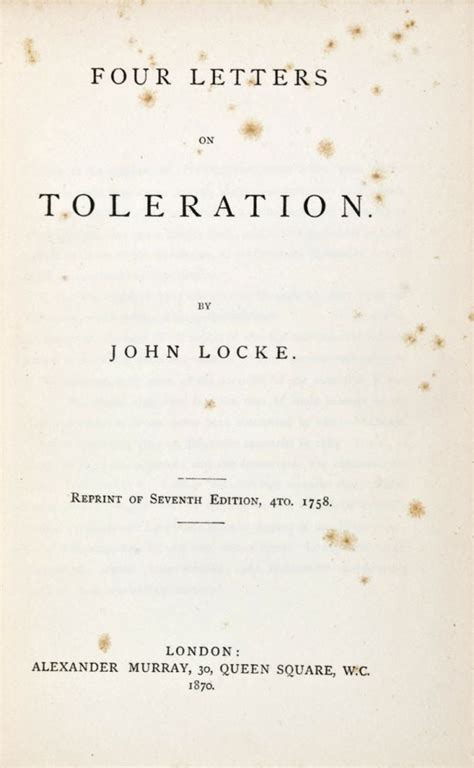 Four Letters on Toleration Classic Reprint Reader