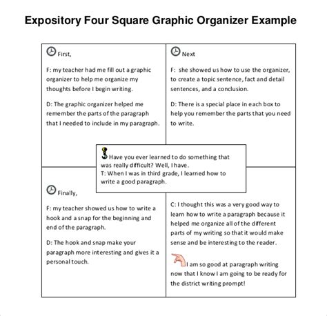 Four Square Writing Template