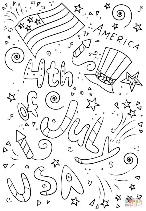 Fourth Of July Printable Coloring Pages