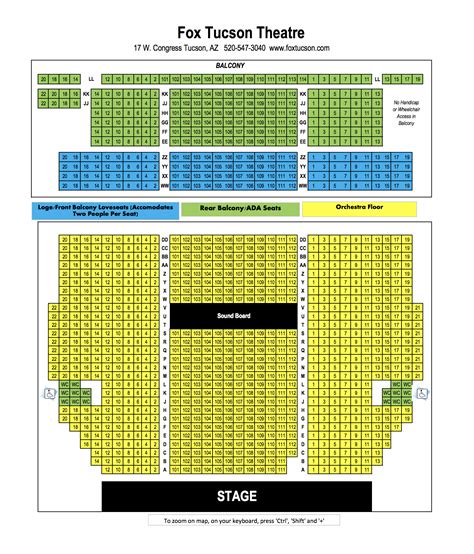 Fox Theatre Tucson Az Seating Chart