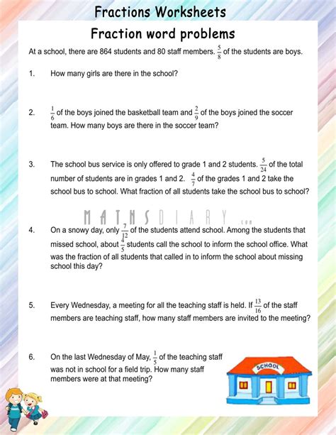 Fraction Word Problem Worksheets With Answers Reader