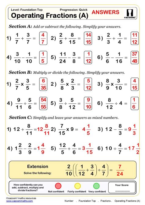 Fraction Worksheets For Grade 5 With Answers Epub