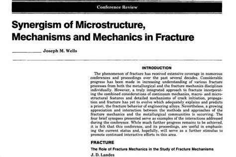 Fracture Proceedings of the Tms-Aime Annual Meeting on interactions of Microstructure, Mechanisms &a PDF