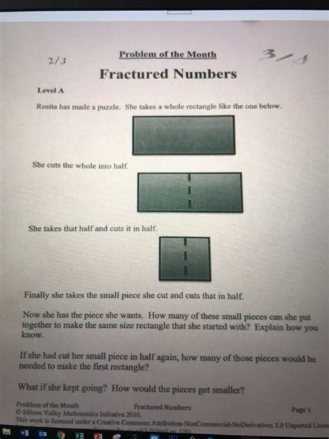 Fractured Number Problem Of The Month Answers Doc