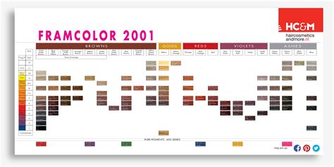Framesi 2001 Color Chart