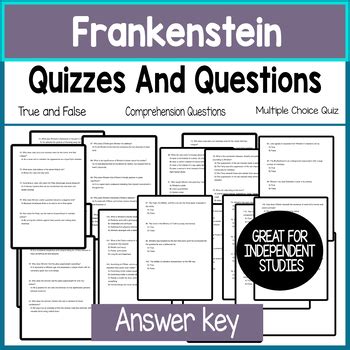 Frankenstein Comprehension Questions Answer Sheet Doc