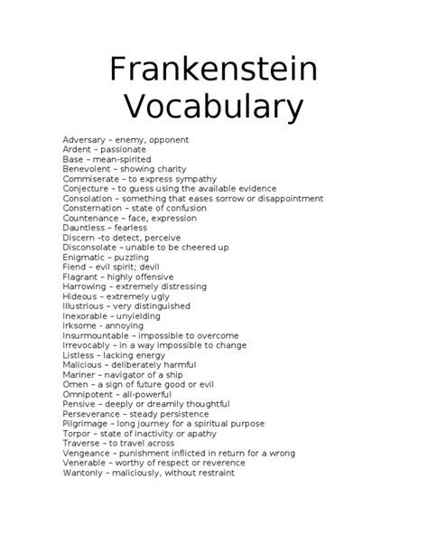 Frankenstein Vocabulary from Literature Kindle Editon