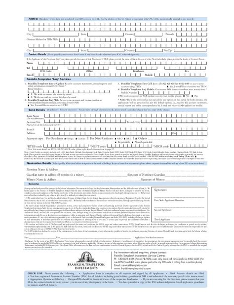 Franklin Templeton Mutual Fund KYC Form for Individuals: A Comprehensive Guide