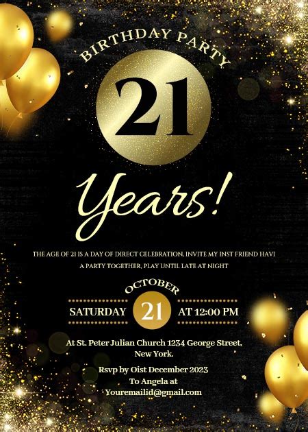 Free 21st Birthday Invitation Templates