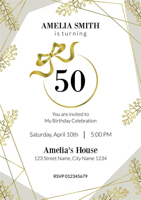 Free 50th Birthday Invitations Templates Free Download