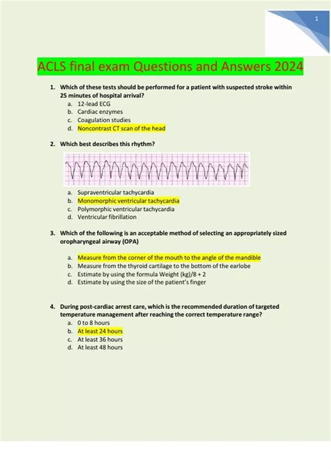 Free Acls Questions And Answers Kindle Editon