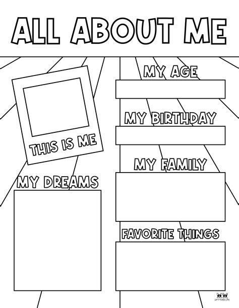 Free All About Me Printable Worksheets