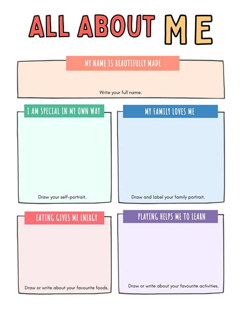 Free All About Me Template