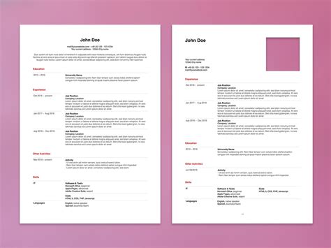 Free Apple Pages Resume Template Download