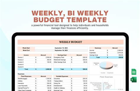 Free Bi Weekly Budget Template