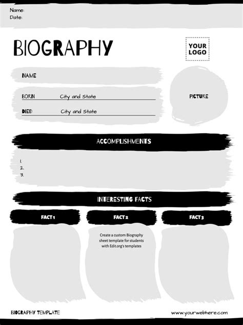 Free Biography Template Word