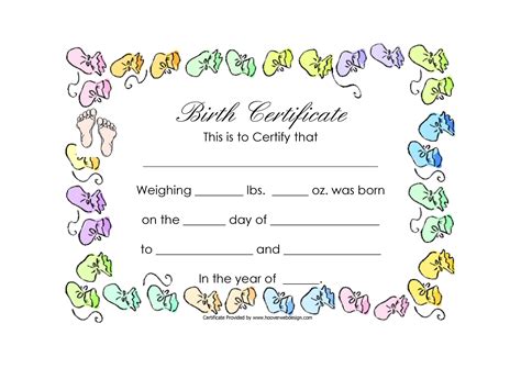 Free Birth Certificate Template