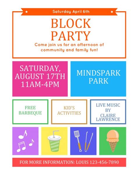 Free Block Party Flyer Template Word