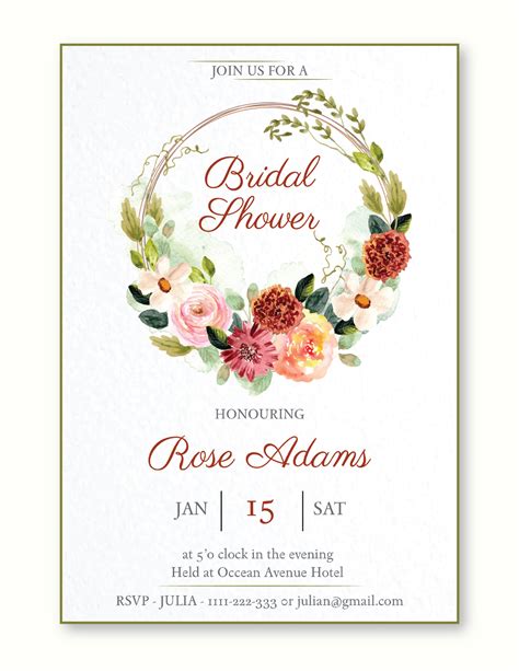 Free Bridal Shower Invitations Templates Microsoft Word