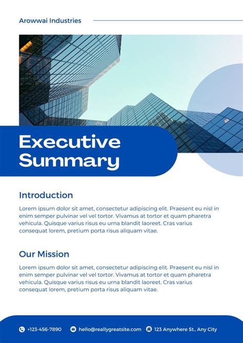 Free Business Summary Template