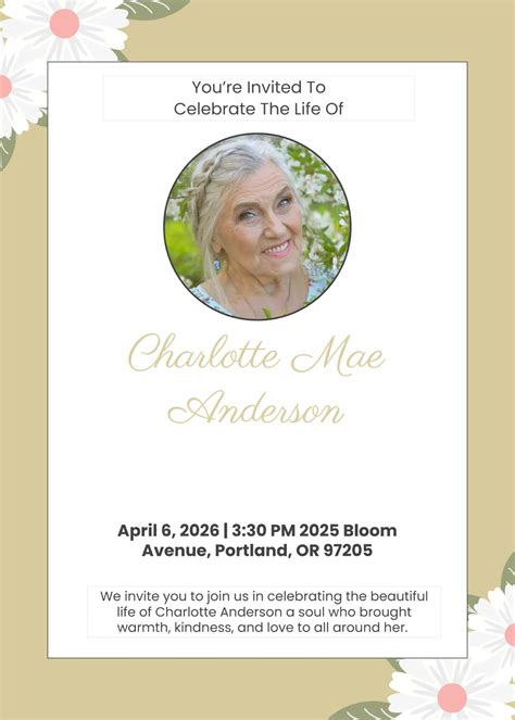 Free Celebration Of Life Flyer Template