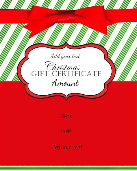 Free Christmas Gift Certificate Printable