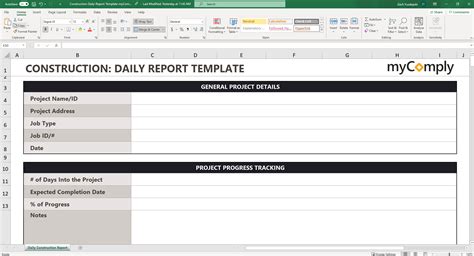 Free Construction Daily Report Template Excel