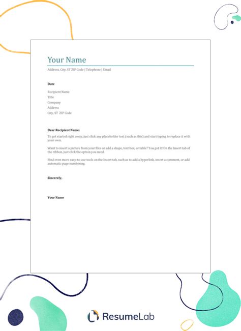 Free Cover Letter Template Microsoft Word