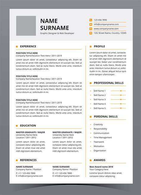 Free Curriculum Vitae Resume Template