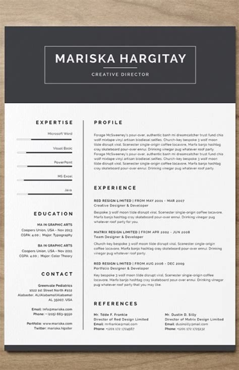 Free Cv Template Indesign