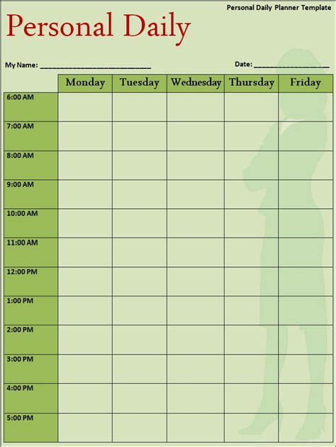 Free Daily Schedule Template Word