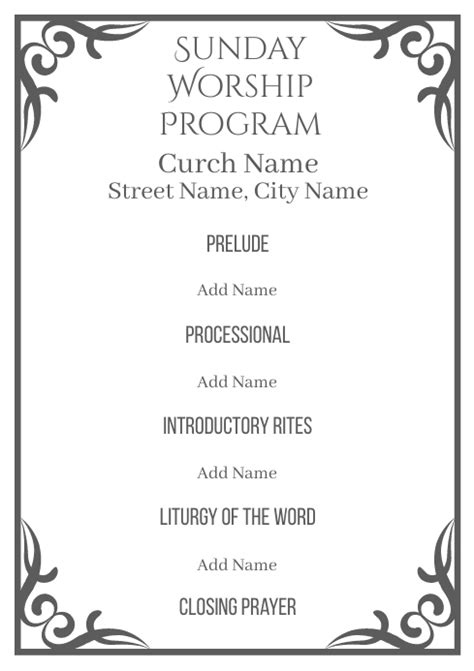 Free Editable Church Program Templates