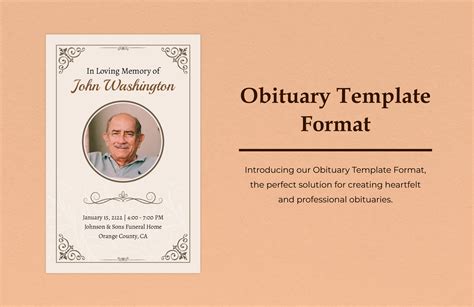Free Editable Obituary Template