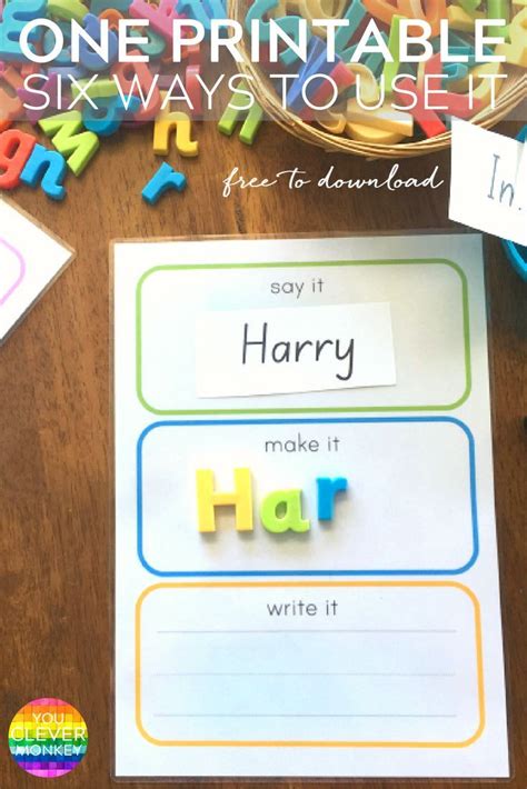 Free Editable Printable Say It Make It Write It