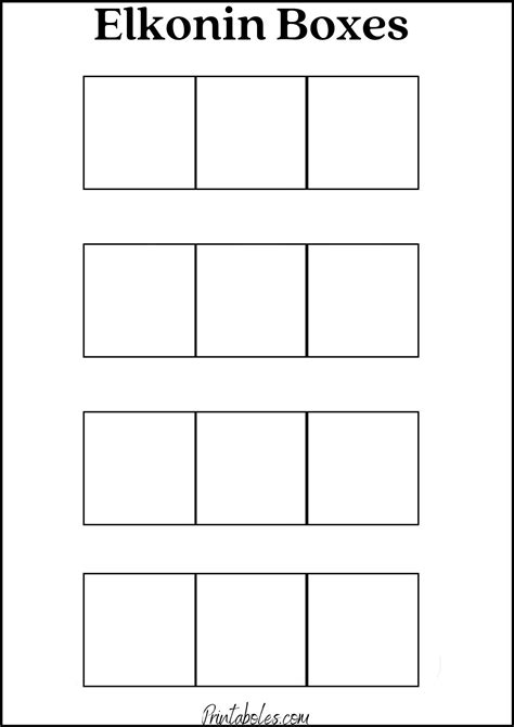 Free Elkonin Boxes Printable