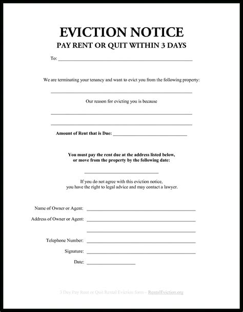 Free Eviction Notice Template